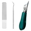 FATTYS Ingrown Toenail Clipper Anti-Scattering Diagonal Nail Crumper 3-Set Green