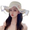 JYL TS DIY Sweet Straw Hat Wide Brim Beach Cap Woven Straw