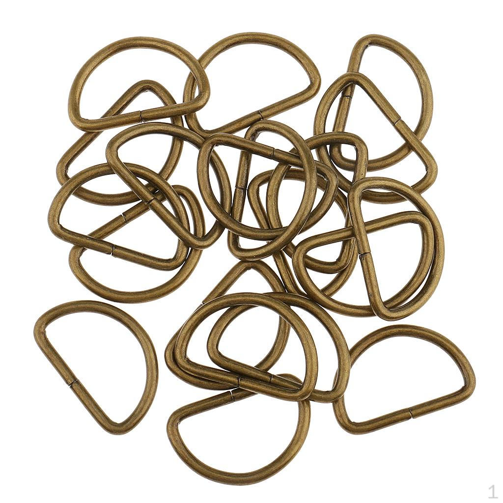 100 D-Rings Unwelded Split Curtain Tieback Loop Buckle Hook Ring DIY