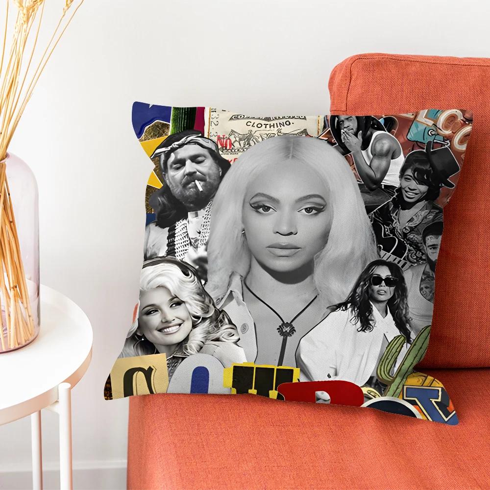 

Певица Бейонсе Cowboy Carter Наволочка Наволочка Подушка для гостиной Чехол для подушки Подходит для украшения дома, спальни 12x12Inch