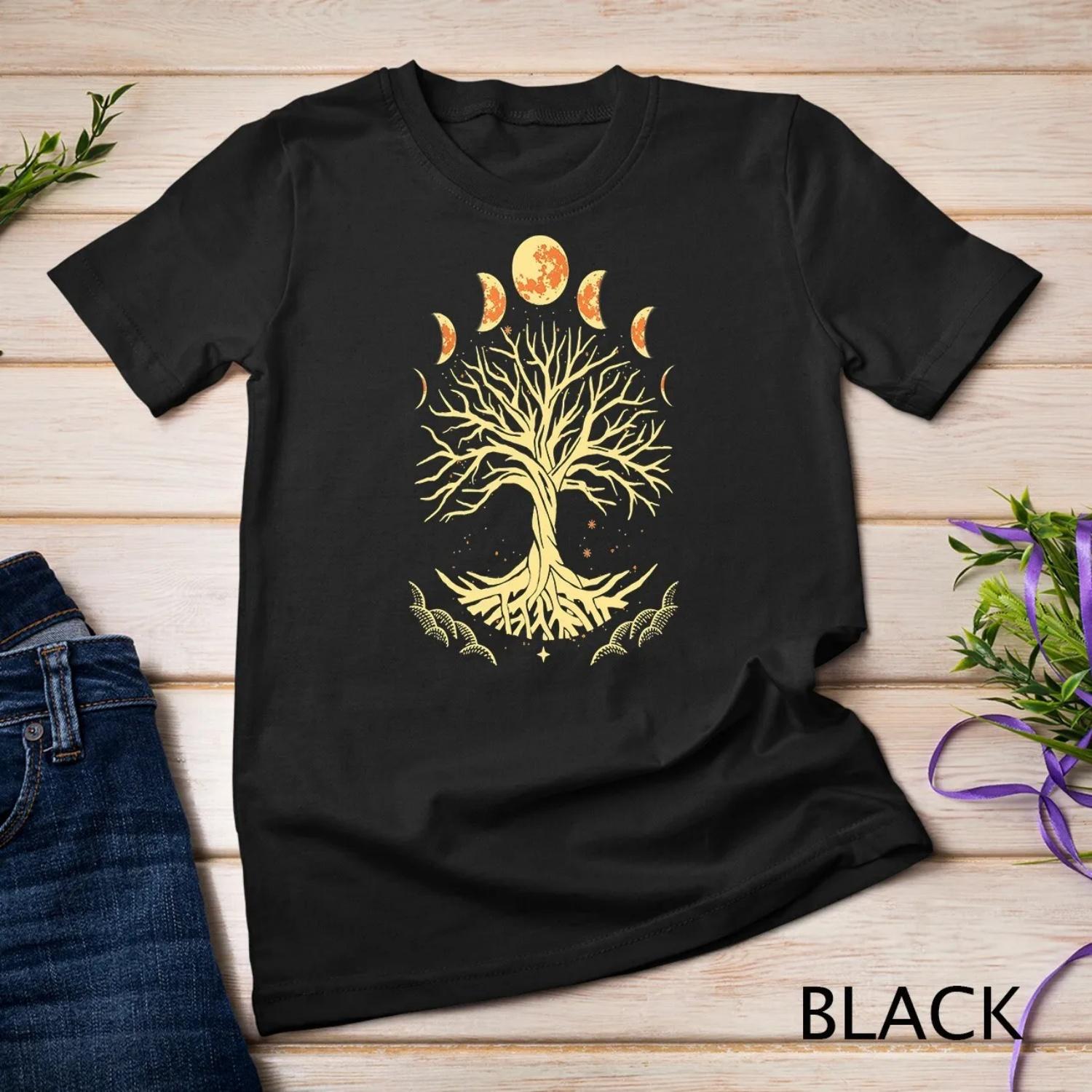 Moon Phase Tree Of Life Meditation Yoga Spiritual T Shirt S