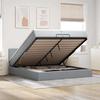 VidaXL Ottoman Bed Frame with Light Grey Mattress 200x200 Cm Fabric, Bed Frame, Upholstered Bed Frame, Bed Frame 3311484