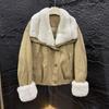 Rex rabbit fur collar fur goose down jacket Parker winter new fur integrated loose short coat women