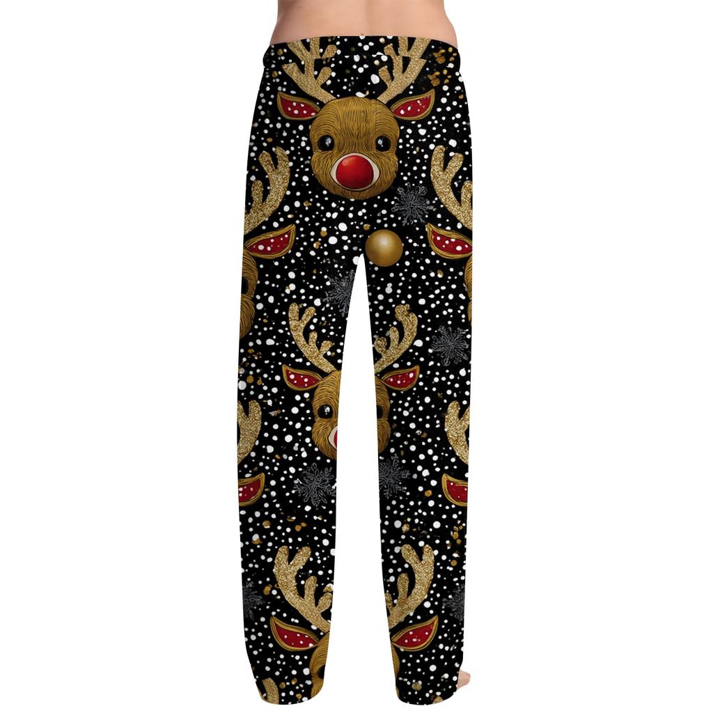 Men's Christmas Printed Pajama Pants for Casual Sleep