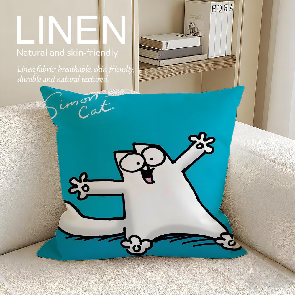 Cute Simons Cat Cushion Cover Pillowcase Set Pcs X X Breathable Washable Sofa Cushion Cover