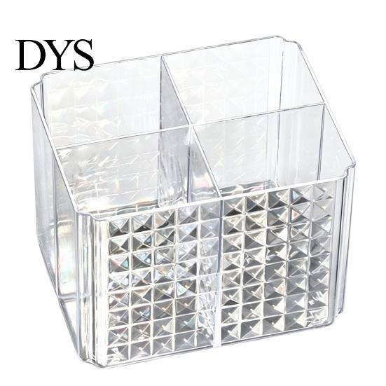 Elegant Makeup Organizer for Vanity Transparent Acrylic Brush Organizer, Multi-Compartment Storage Bin, Modern Stable Plastic Cosmetic Display