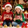 Christmas Gift Giving Supplies Money Card Holder with 6 Slots, Santa/Elk/Tree Theme Cash Box for Santa Claus Bills And Cards, Festive Cardboard