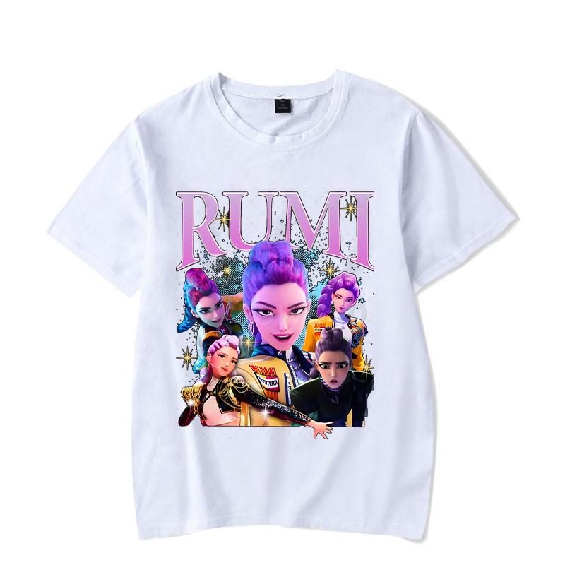 Rumi KPop Lovci démonů Anime Tričko Hip Hopová trička Dárek pro muže ženy Móda KPop Lovci démonů Korejská Ulzzang trička