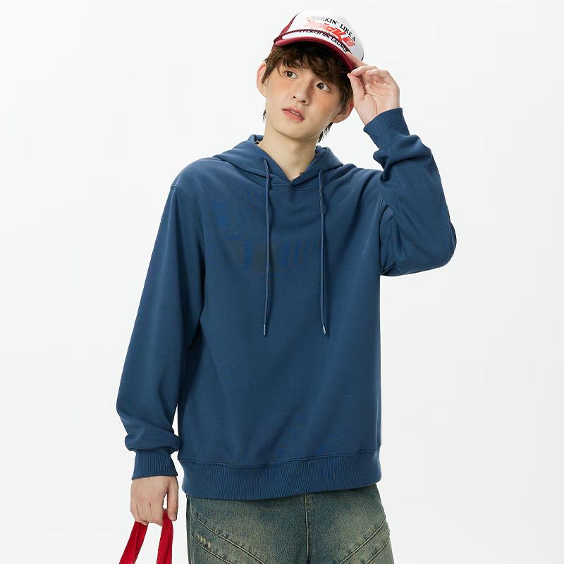 MINISO Men's Heavyweight Pullover Hoodie with Green Pine Chest Logo