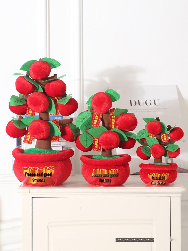 New Year Desktop Peach Blossom and Orange Tree Ornaments for Spring Festival Decor