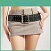 Belt Leather Punkinspired Decorative Nail Motifs Snap Closure Looks Trendsetter
