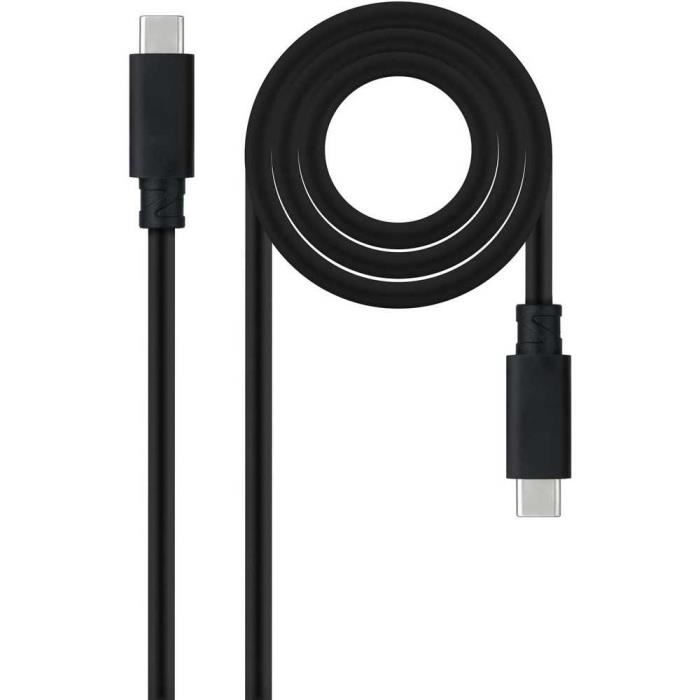 Nanocable NANOCABLE USB 3.1 Gen2-kabel, Svart, 1,5 m, 10 Gbps 5A, 4K-60Hz, USB-C-M-USB-C-M