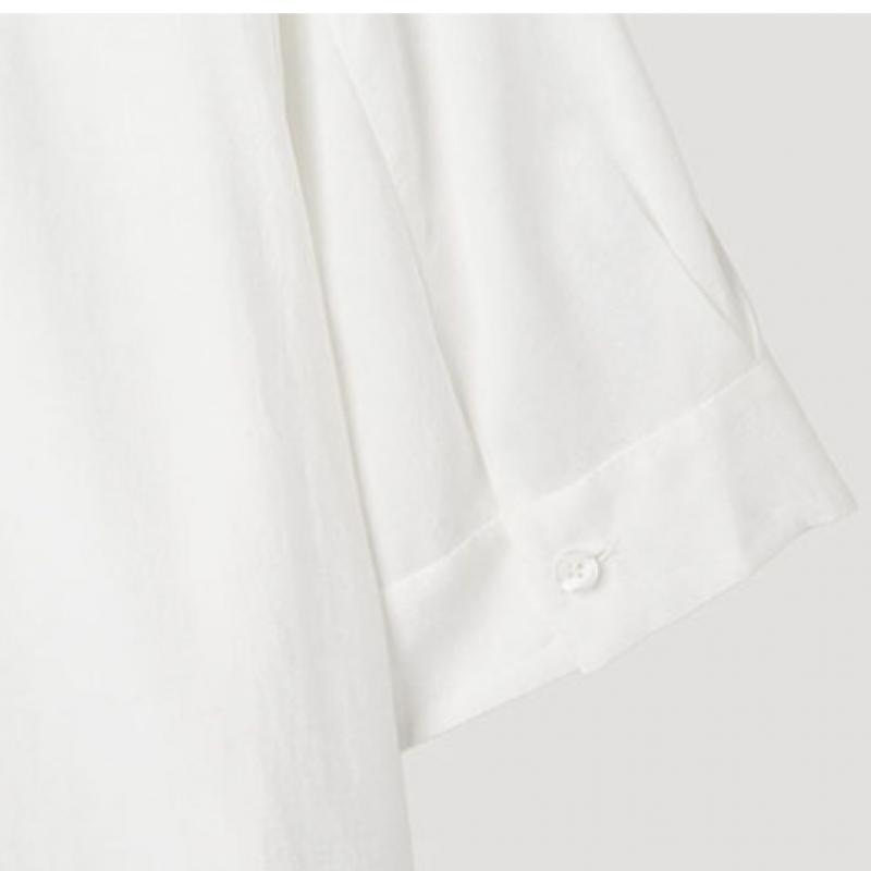 [shins Miss] Open Collar Half Sleeve Shirt Swwstp22060 Ow