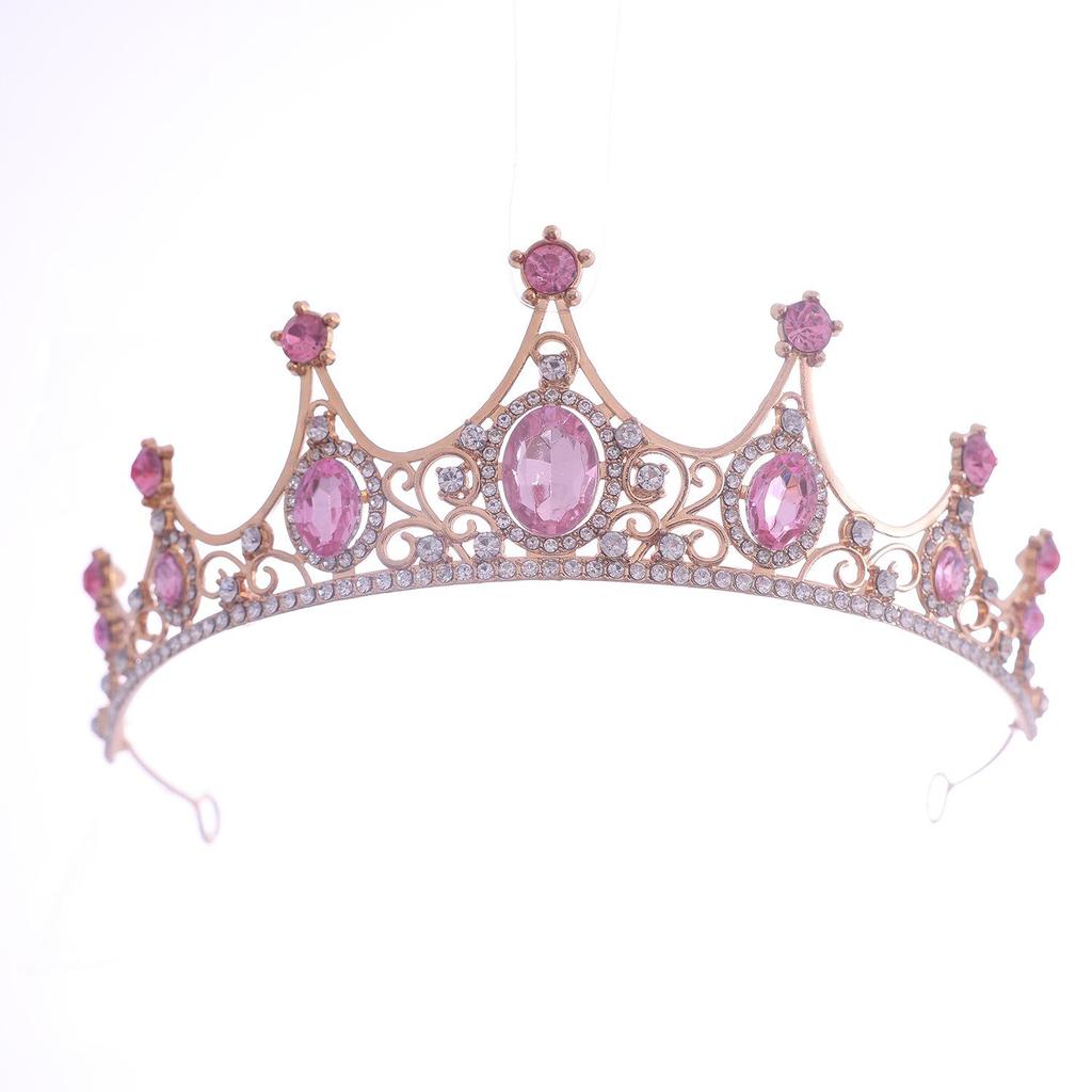 Elegant Green Diamond Baroque Bridal Tiara, Noble Crystal Princess Crown for Birthdays.