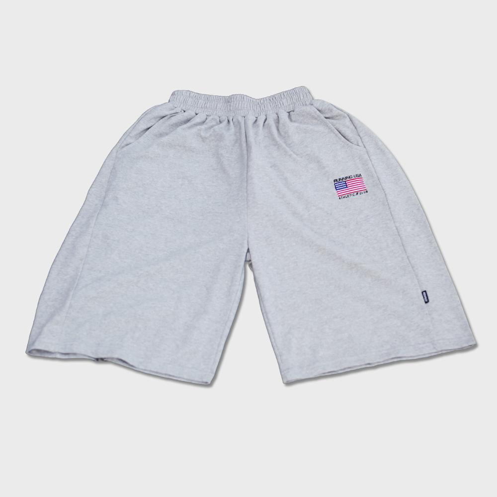 RESPECT Running Usa Athletic Club Bermuda Wide Sweat Shorts (Grey)
