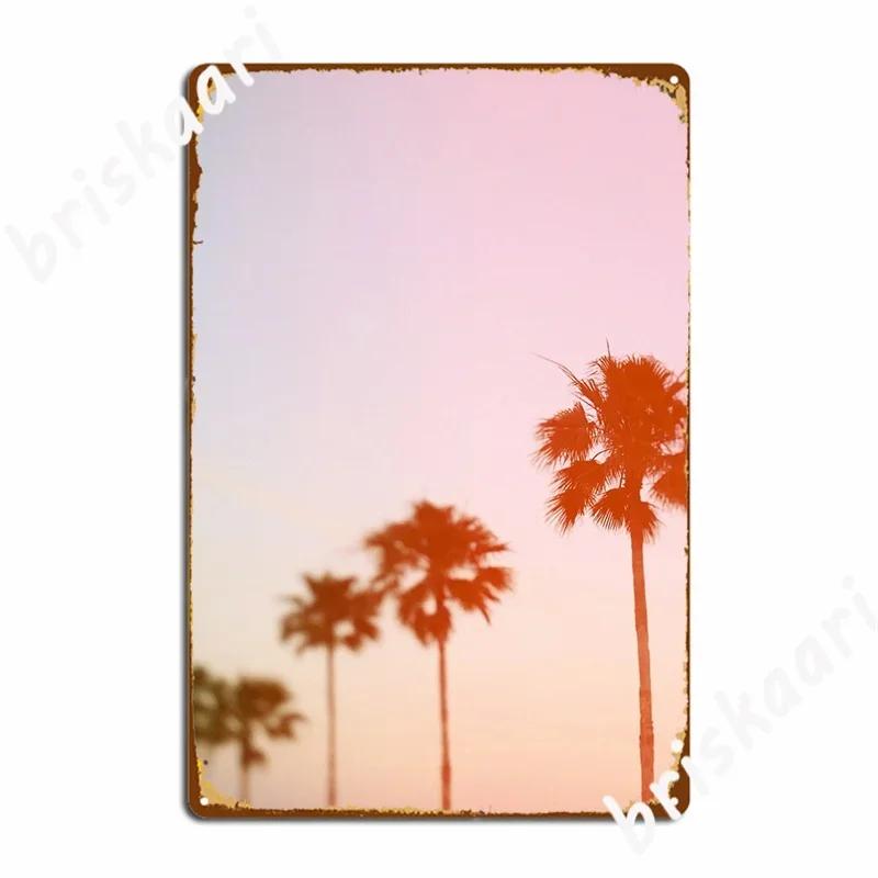 Summer Palms Metal Sign Living Room Cinema Kitchen Garage Print Tin Sign Poster 20X30CM