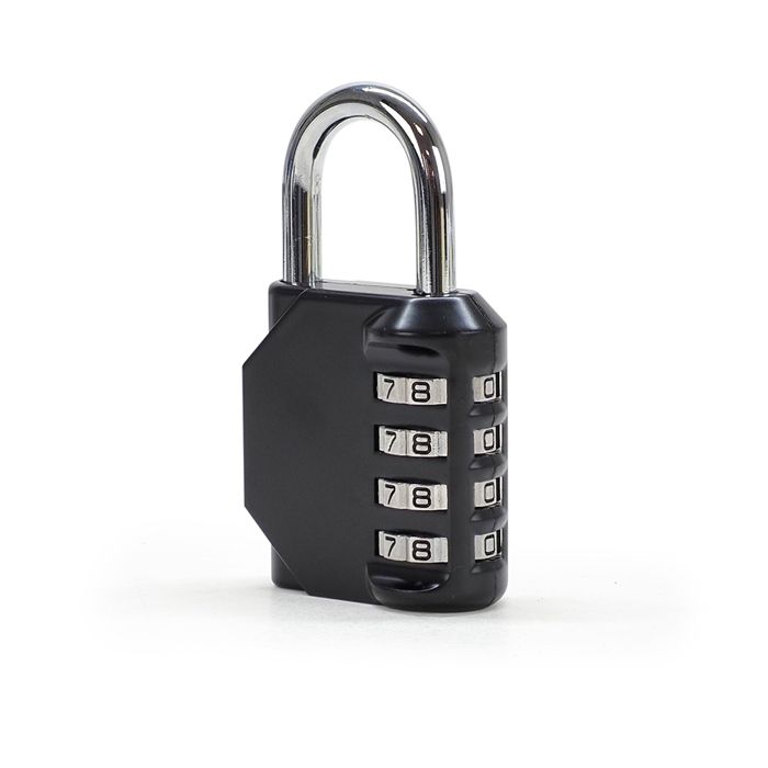 

Кодовий замок з 4 цифрами для шафки, гардеробу, садового сараю, посилена безпека, замок із загартованої сталі та цинкового сплаву, чорний