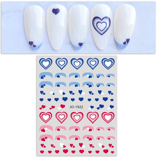 Nail Sticker Self Adhesive Waterproof Eye-catching Love Heart Print Fingernail Sticker DIY Nail Art Gadget Birthday Gift