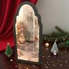 Christmas Mirror Hologram Santa Xmas Tree Scene Mirror with LED Light for Holiday Indoor Bedroom Kitchen Decor