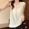 Tank Tops Women 2025 Summer Sleeveless V-Neck White Black Slim Knitted Tank Tops Camis Women Tops JJ212