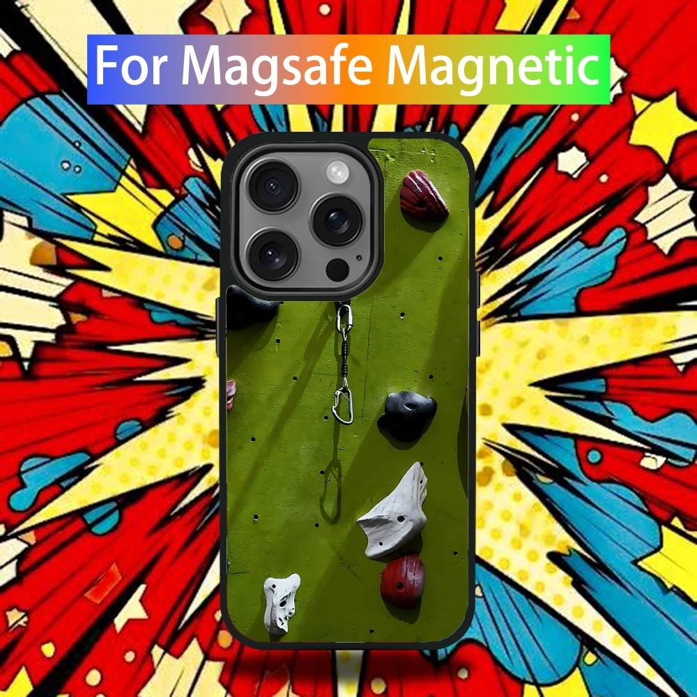 Pouzdro na telefon s motivem lezecké stěny pro iPhone 17,16,15,14,13,12,11 Pro,Max,Plus,Mini,Air,E Magnetický kryt Magsafe