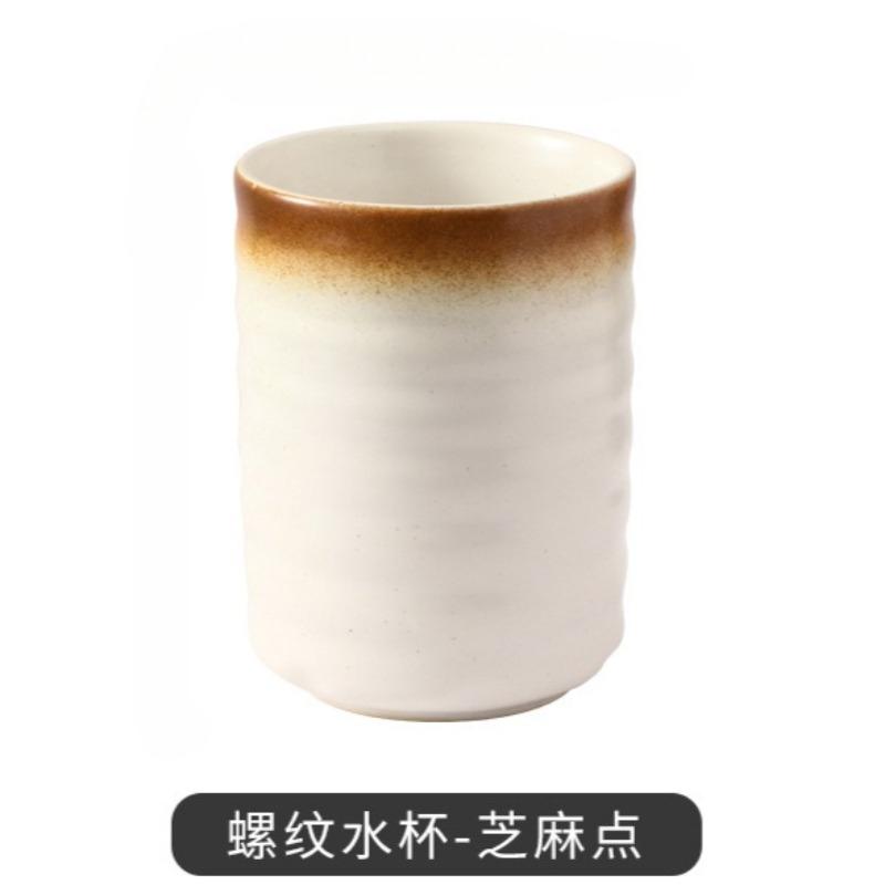 Ceramic teacup, large cup, restaurant water cup, household pottery cup, mouth cup, sushi shop water cup, large capacity