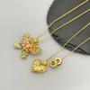 Medieval Same Necklace, Retro Chinese Style Butterfly Pendant, Gold Heart-Shaped Diamond-Encrusted Light Luxury Personalized Necklace