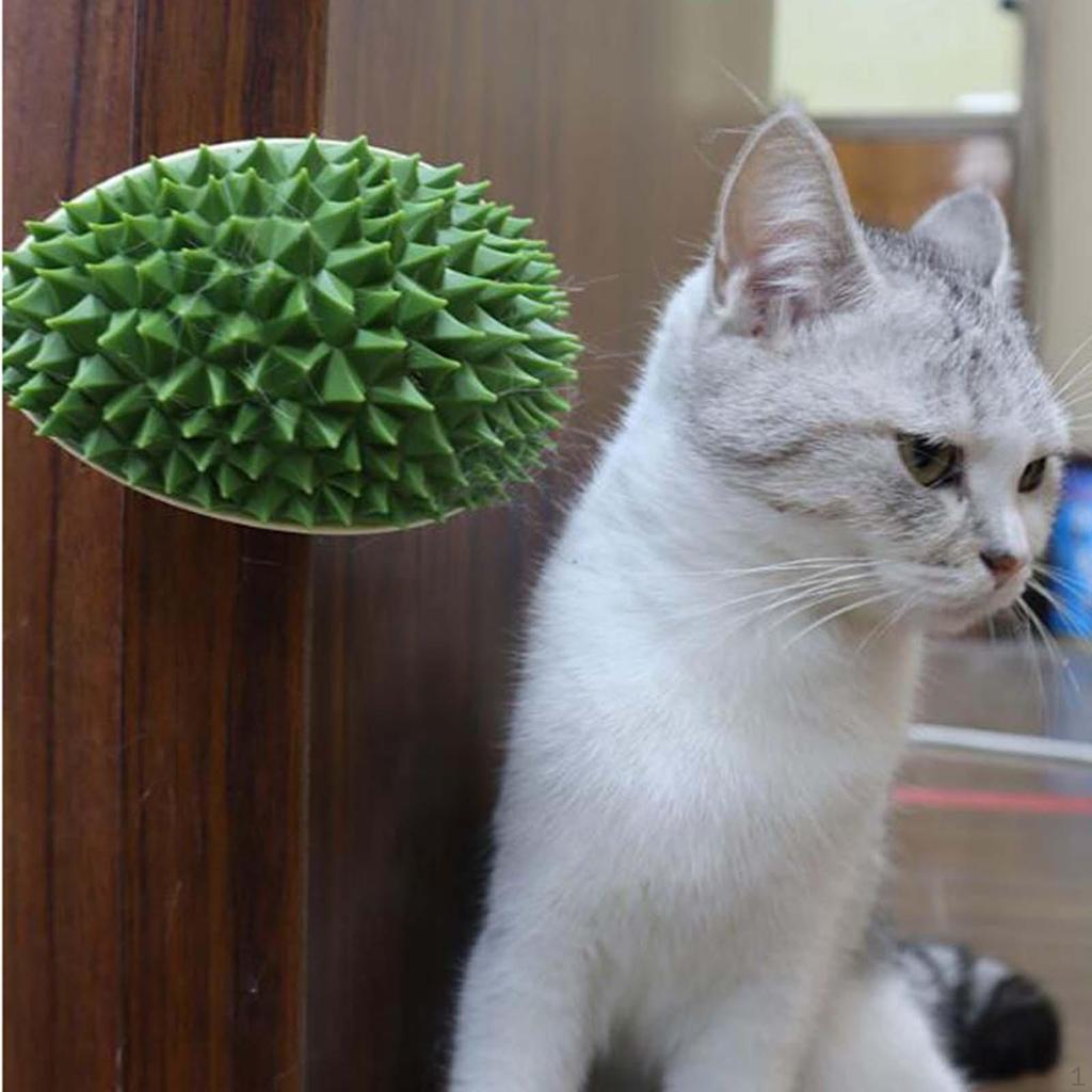Cat Grooming Brush Durian Shape Wall Corner Comfortable Molar Toys Gently Removes Loose Hair
