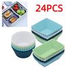 24Pcs Round/Square Silicone Muffin Molds Colorful Cupcake Molds Lunch Box Dividers  Baking Supplies