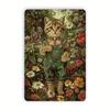 Vintage Cat Gardener Farmer Metal Poster Wall Art Home Decor