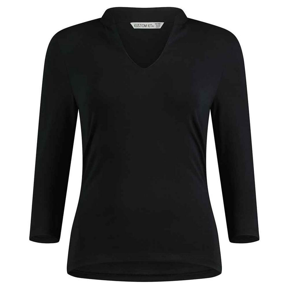 Kustom Kit Womens/Ladies Mandarin Collar 3/4 Sleeve Top
