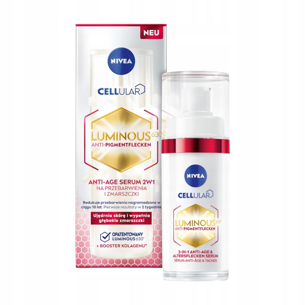 Nivea Luminous 630 Anti-Age Serum 2In1 For Discoloration And Wrinkles 30Ml
