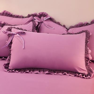 Koreanischer Prinzessinnenstil Kissenbezug mit großer Spitzenrüsche Mädchen Zuhause Schlafzimmer Dekorative Weiche Gewaschene Baumwolle Kissenhülle 48x74cm