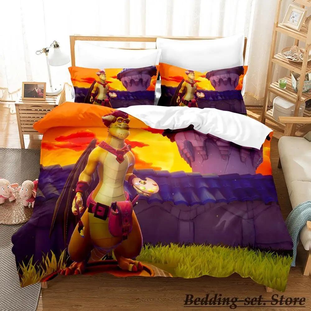 

Spyro reignited trilogy Постільна білизна Односпальна Двоспальна Повна Королівська Розмір King Комплект для ліжка Дорослий Дитяча Спальня Комплекти підковдр Аніме Gme EU SuperKing 260x220