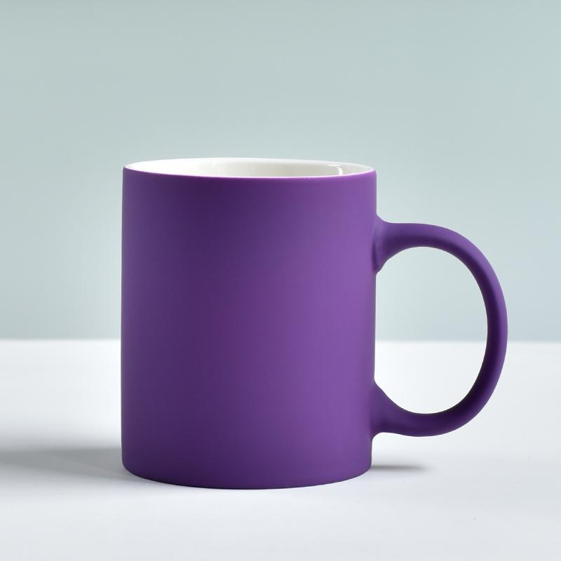 

Ins Style Purple Ceramic Mug Frosted Coffee Milk Cup Household Coffee Cup Breakfast Cups Ceramics & Pottery Kitchen Accessories 330ml