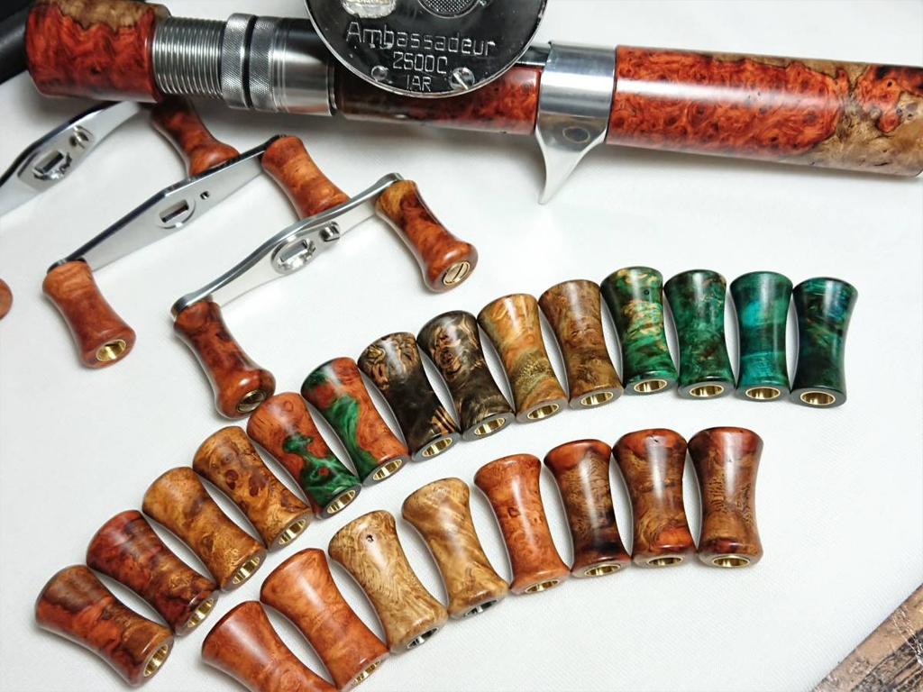 Abu Garcia Creative Stabilized ash burl handle NS Shimano Daiwa S 12 wood, knob, Craft