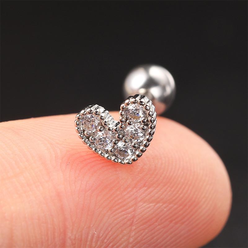 1 Stück Zirkon Ohrring für Damen Ohrknochen Nagel Knorpel Ohrring Spiral Stecker Ohrring Körperschmuck Geschenke