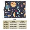 Space Planets Rockets Flannel Blanket Winter Warm Soft Throw Blanket for Kids Adult Living Room Graphic Bedspread Sofa Bed