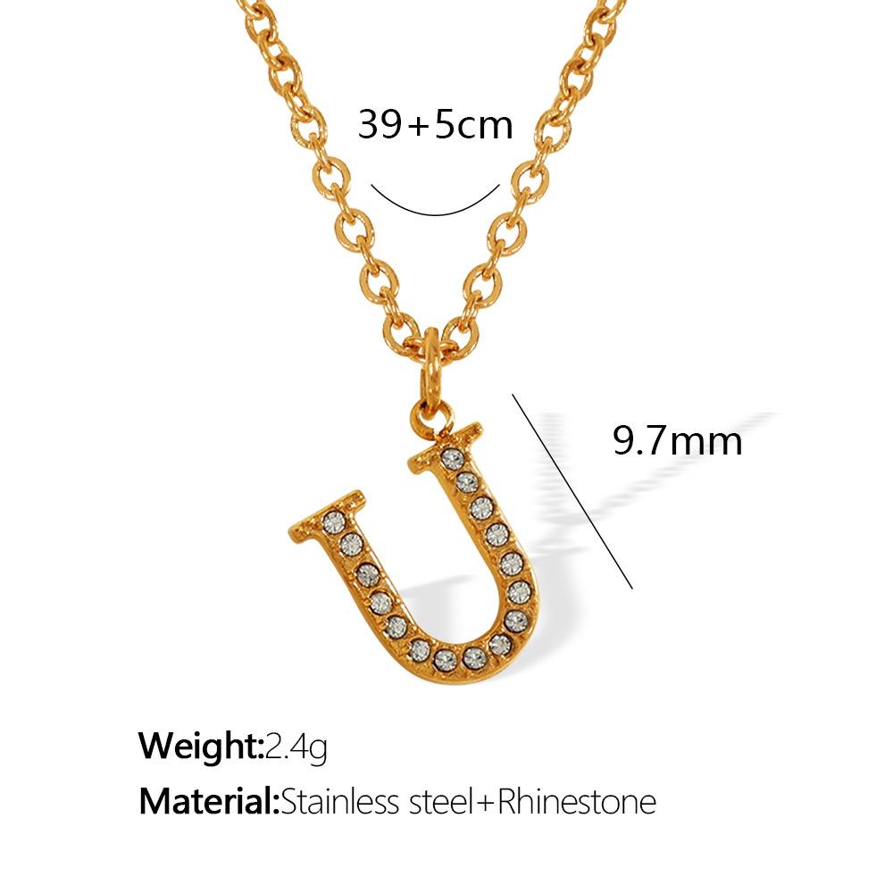Titanium Steel 26 Letters Elegant And Exquisite Pendant Necklace Light Luxury Fashion Collarbone Chain High Sense Versatile