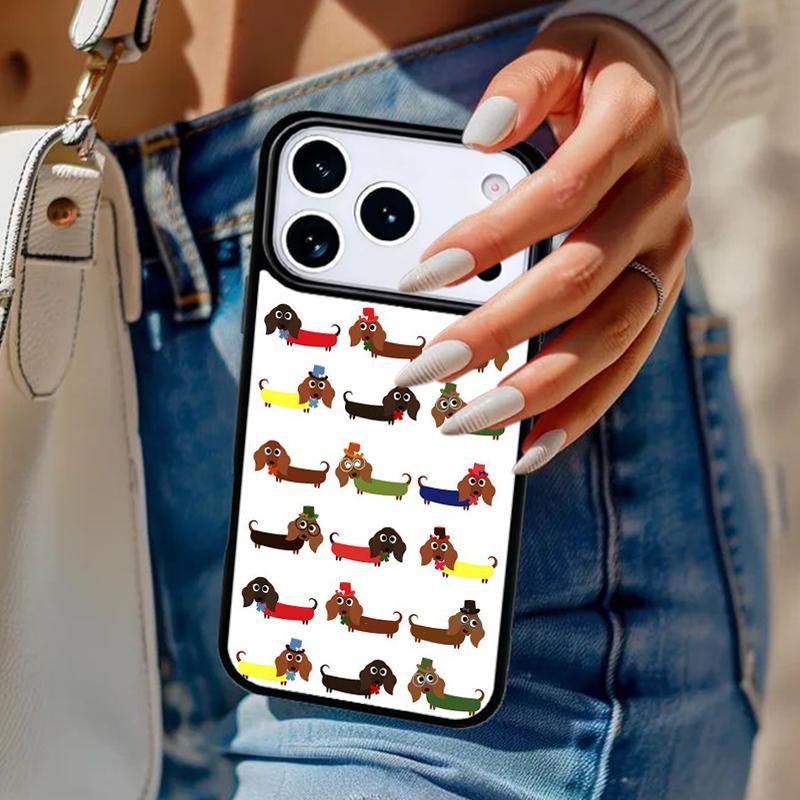 

Dachshund Doxie Dogs Hearts Phone Case For iPhone 17 Air 14 15 13 12 Max Cover For Apple 14 15 16 16e 11 Pro Max Plus Coque iPhone 15pro max