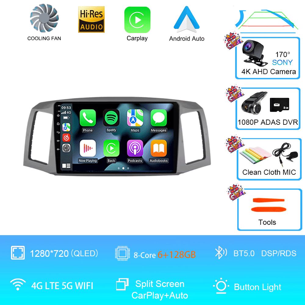 Car Radio Android 14 Carplay Auto for Jeep Grand Cherokee 2004 2005 2006 2007 Multimedia Player No 2din 2 Din GPS Navigation 4G