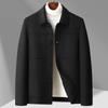 Autumn and Winter Men's Jacket Handmade Double-sided Woolen Tooling Jacket Middle-aged and Young People Lapel Solid Color Woolen Coat