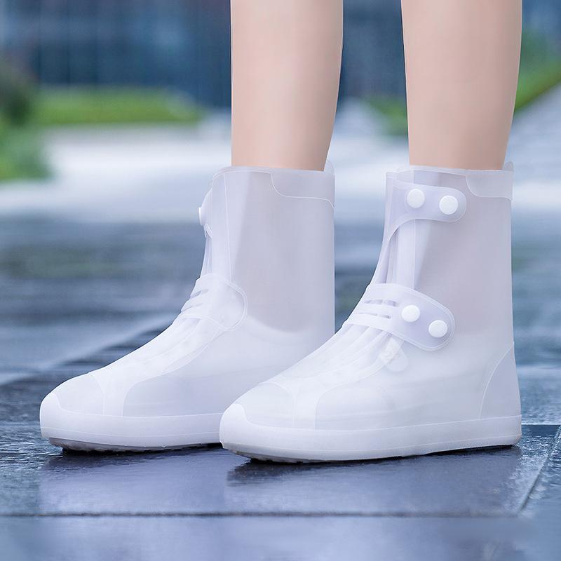 Waterproof Non-slip Rain Shoes Covers for Women, Silicone Rain Gear, Thickened, Wear-resistant Foot Cover for Children, Househol