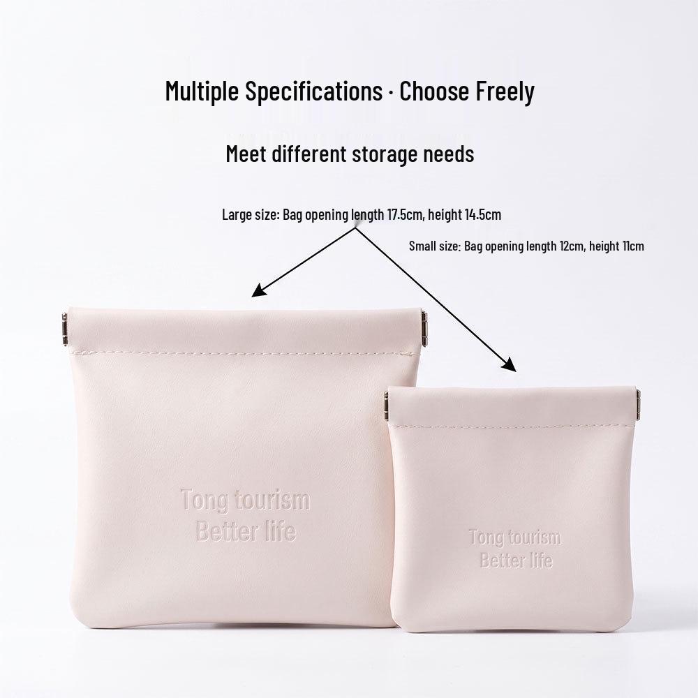 Compact PU Travel Organizer: Lipstick, Makeup & Menstrual Pad Storage Bag