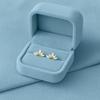Marquise Fan Cluster Stud Earrings - 925 Sterling Silver Yellow Plated