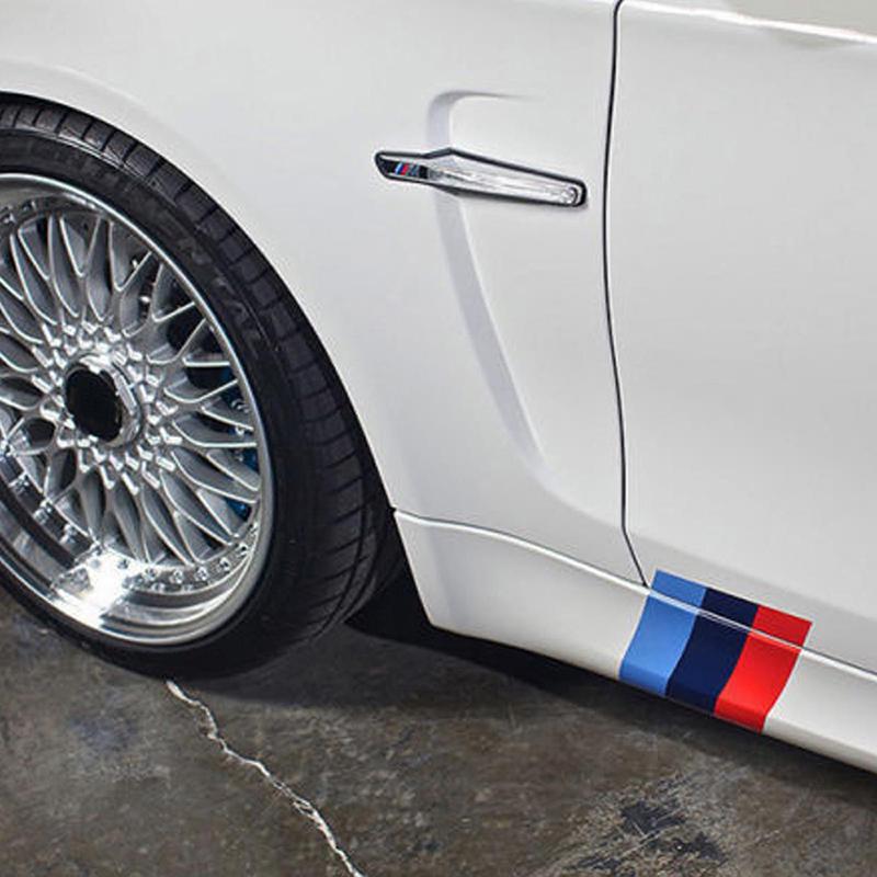 3 Adesivi Decalcomania Griglia Rene BMW - Strisce Colorate M Sport Tech Per Auto