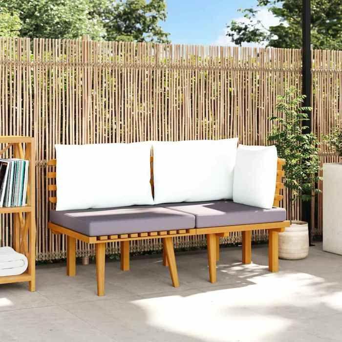 VidaXL Salon de jardin 2 pcs avec coussins Bois d'acacia solide 316266