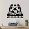 Metal Soccer Goalie Wall Decor, Personalized Name Plate Medal Hanger, Sporty Tin Sign for Home Gym Bar