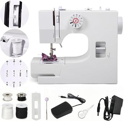 Electric Sewing Machine, Small Mini Sewing Machine, Handheld, Beginner-Friendly, Home Use, Compact, 2-Way Operation, 12 Stitches, Adjustable Speed, LE