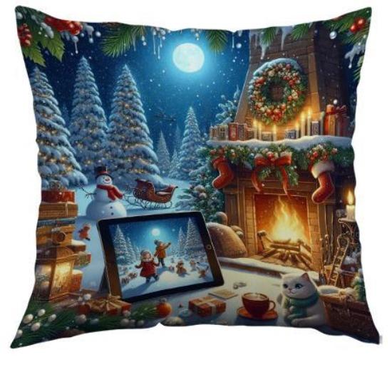 

Рождественская наволочка Полиэстер Печатная Новая Офисная Диванная Подушка Украшение Домашняя Наволочка 45*45cm